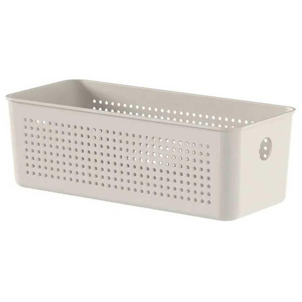 Imagem de 8x Cesto Caixa 3L Organizador OU Flow Bege 9cm x 12cm x 27cm