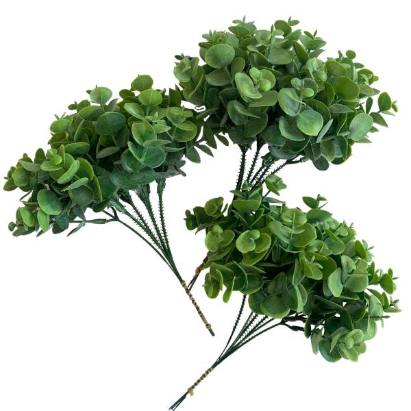 Imagem de 9 maços (54 hastes) Picks mini eucalipto planta artificial buquê para arranjo casamento - DE2823