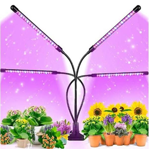 Imagem de 9 níveis dimmáveis crescem luz com 3 modos função de tempo para plantas internas (quatro luzes de tubo)