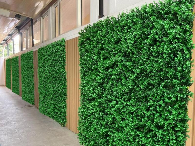 Imagem de 9 Painéis de Folhagens Buxo Ótimo Preço Decoração para Jardim Vertical Artificial Modelos Variados