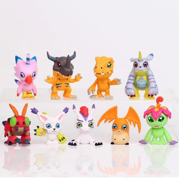 Imagem de 9 Peças/Conjunto de Figuras Digimon - Anime PVC Colecionável