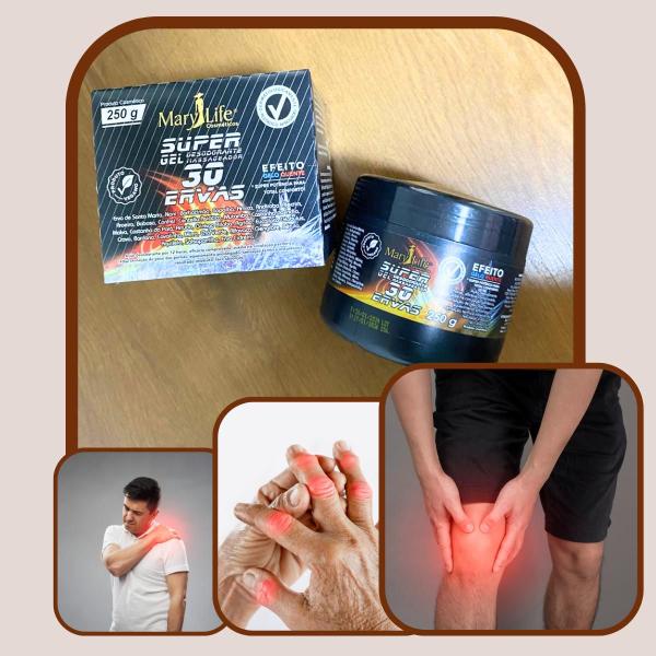 Imagem de 9 Super Gel Desodorante Massageador Mary Life 30 Ervas Pote 250g