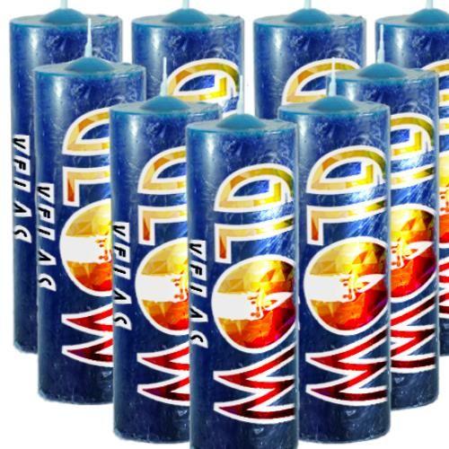 9 Velas De 7 Dias Azul 100% Parafina Pura 260g - GLOW VELAS Imagem de 9 Velas De 7 Dias Azul 100% Parafina Pura 260g