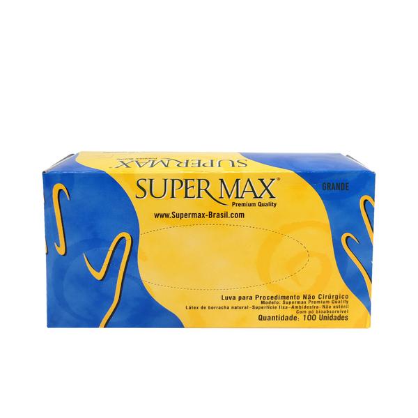 Imagem de 9 x Luva Proced Latex Supermax C/100 (G)