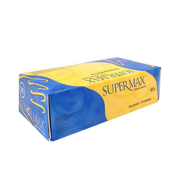 Imagem de 9 x Luva Proced Latex Supermax C/100 (M)