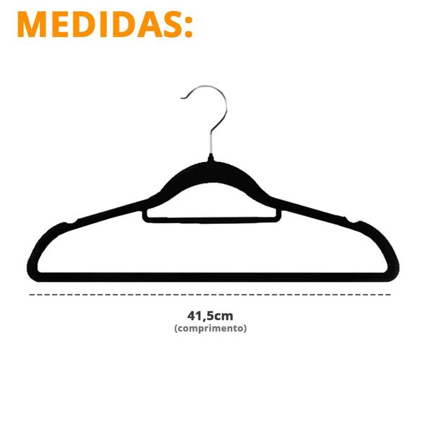 Imagem de 90 Cabides Aveludados   Organizador Roupas Atacado