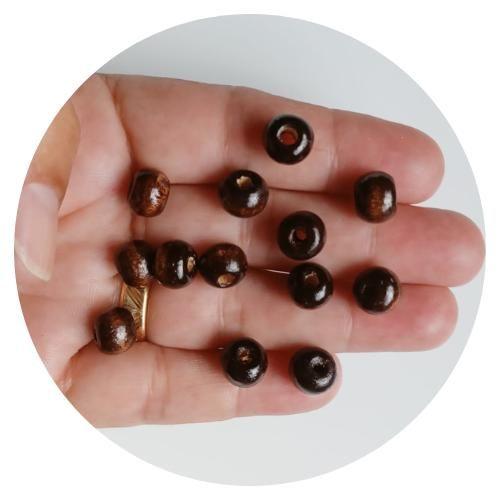 90 pçs entremeio 100% madeira mogno 8mm ideal para bijuterias e colares em geral - loop variedades Imagem de 90 pçs entremeio 100% madeira mogno 8mm ideal para bijuterias e colares em geral