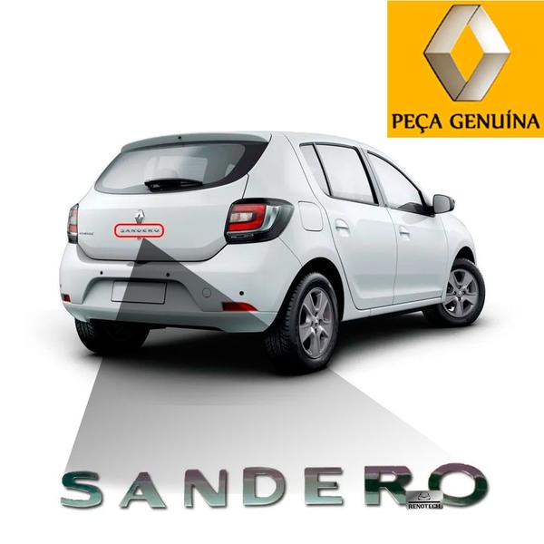 Imagem de 908899252r - emblema do nome sandero para o porta malas - motores 1.0 16v d4d / 1.6 8v k7m / 1.6 16v k4m - acima de 2008 - sandero ii / sandero