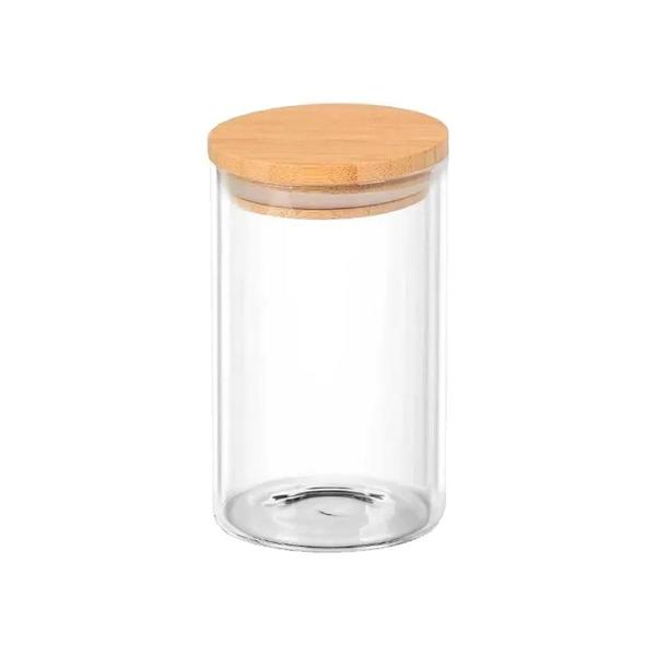 950ml Pote De Vidro Mantimentos Tampa De Bambu 8,5 x 20cm - O Casarão Digital Imagem de 950ml Pote De Vidro Mantimentos Tampa De Bambu 8,5 x 20cm