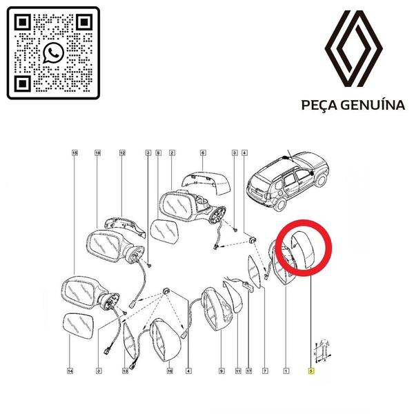 Imagem de 963741854r - capa do retrovisor direito - duster 2021 em diante