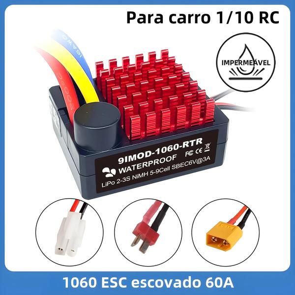 Imagem de 9IMOD 60A escovado Fahrregler Fahrtenregler controlador de velocidade ESC Dokument 1/10 RC Car