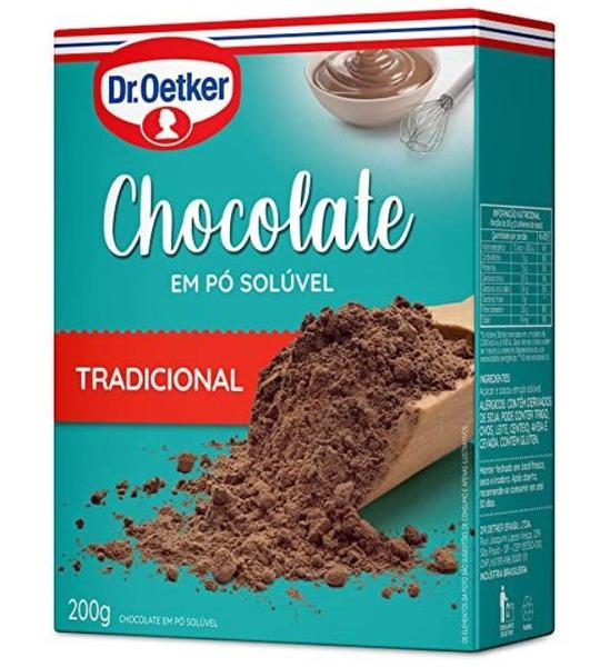 9un Chocolate Em Pó Solúvel Tradicional 200g - Dr. Oetker Imagem de 9un Chocolate Em Pó Solúvel Tradicional 200g - Dr. Oetker
