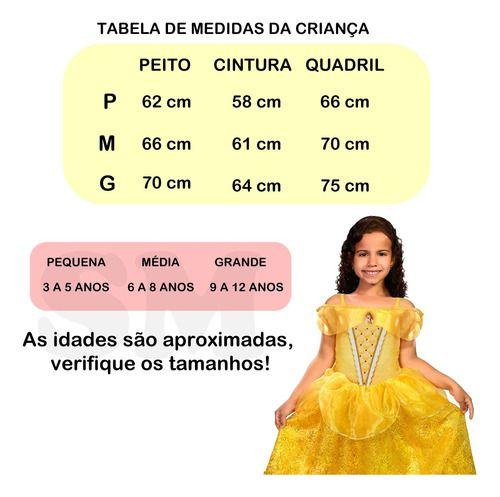 Imagem de A Bela E A Fera Vestido Infantil Bela Fantasia Disney Tam G