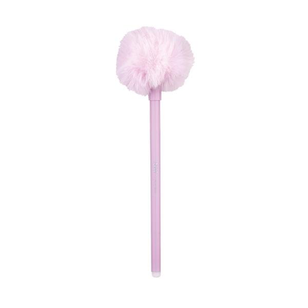 Imagem de A caneta esferográfica gel apagável 0.7mm Pompom da marca BRW - 1 Unidade - Cores Lilas e Rosa