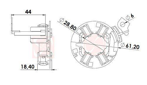 Imagem de A025 porta escovas  motor de partida 51997820 28100-0t310-a gn1511000ba gn15-11000-ba f 000 c60 001 f 000 c60 300 f 000 