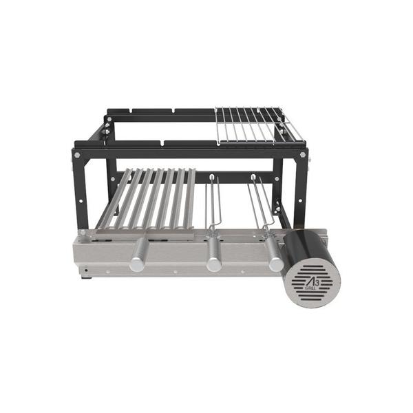 Imagem de A3 Grill Tradicional Black - Motor Giratório para 4 Espetos + Grelha Argentina L21 + Grelha Auxiliar