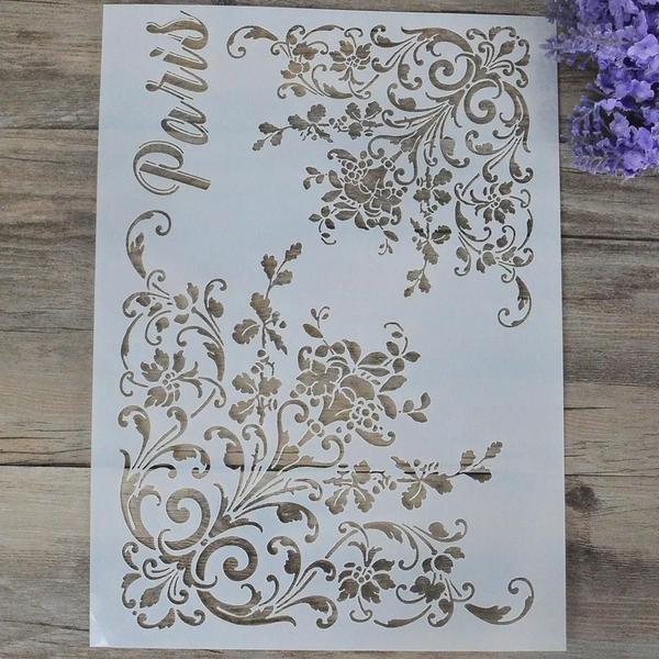 Imagem de A4 Diy Artesanato Flor Estêncil Para Pintura De Parede Scrapbooking Carimbo Álbum Gravação