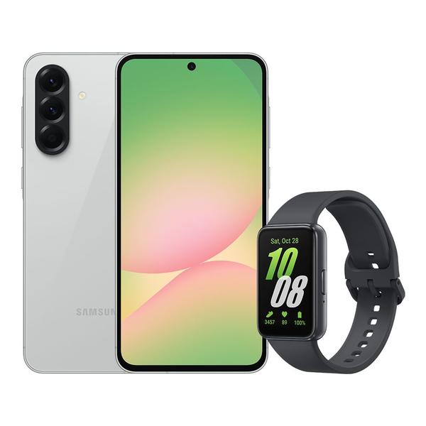 A56 5G (256GB) - Cinza + Galaxy Fit3 - Grafite - Samsung A56 5G (256GB) - Cinza + Galaxy Fit3 - Grafite - Samsung