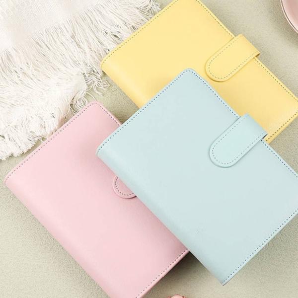 Imagem de A6 Macaron Loose-leaf Ledger, Pu Leather Small Fresh Hand