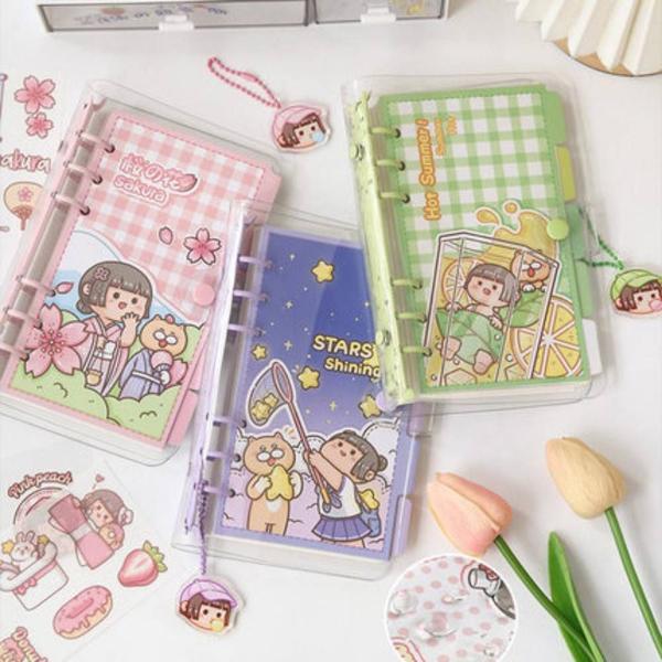 Imagem de A6 Sticker Loose-leaf Handbook, Cute Girl Set Loose-leaf