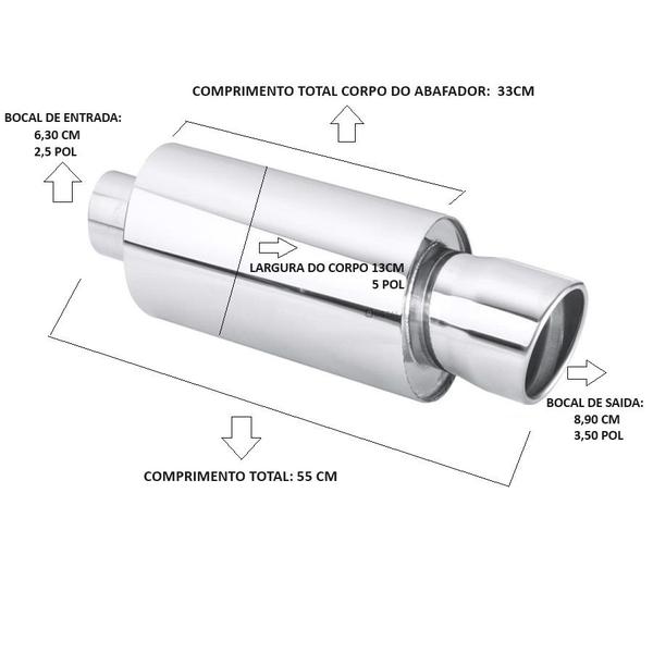 Imagem de Abafador Esportivo para Ford Fusion entrada 63mm saída 89mm