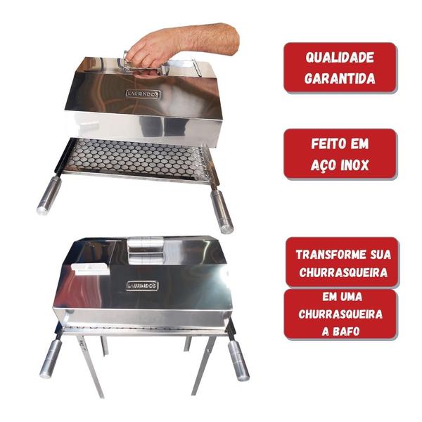 Imagem de Abafador Inox 38cm Para Churrasqueira, Churrasco a Bafo A550