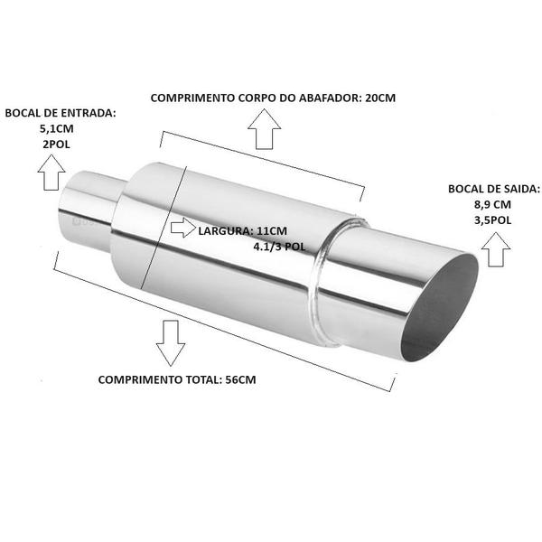 Imagem de Abafador inox redondo chanfrado corpo 3,46 Pol. Up Golf Polo