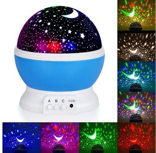 Abaju Projeta Parede Teto Projetor De Estrelas Giratório Luminaria Azul - Star Imagem de Abaju Projeta Parede Teto Projetor De Estrelas Giratório Luminaria Azul