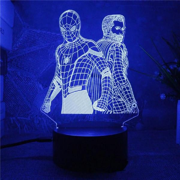 Imagem de Abajur 3D Acrílico do Homem-Aranha - Luminária de Mesa LED USB