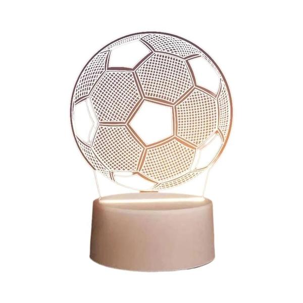 Imagem de Abajur 3D LED de Futebol - Luminária de Mesa USB para Quarto - Presente Temático