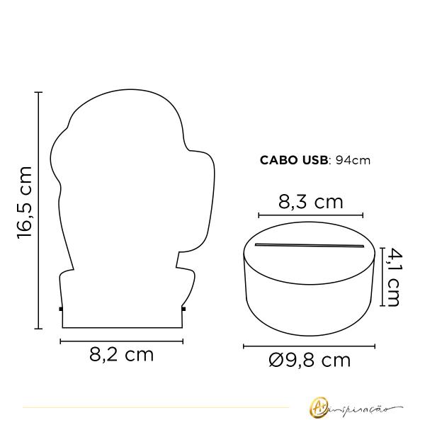 Imagem de Abajur Acrílico 5 Modelos LED 3000K Cabo USB Com Liga/Desliga