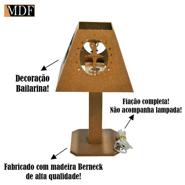 Imagem de Abajur Bailarina Bivolt 37x21x21 Mdf Madeira