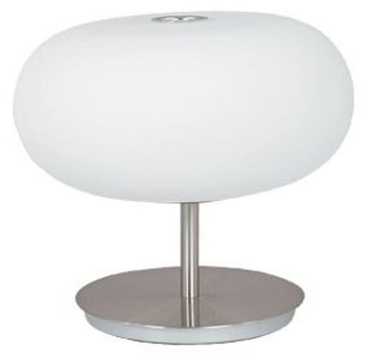 Imagem de Abajur Booble LED Aço Escovado Vidro Branco - 38x38x33cm