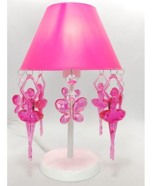 Abajur Borboletas Bailarinas Para Mesa de Cabeceira Decoração Quarto Infantil Menina - ABA B.B Rosa - Lustres SH Design Imagem de Abajur Borboletas Bailarinas Para Mesa de Cabeceira Decoração Quarto Infantil Menina - ABA B.B Rosa