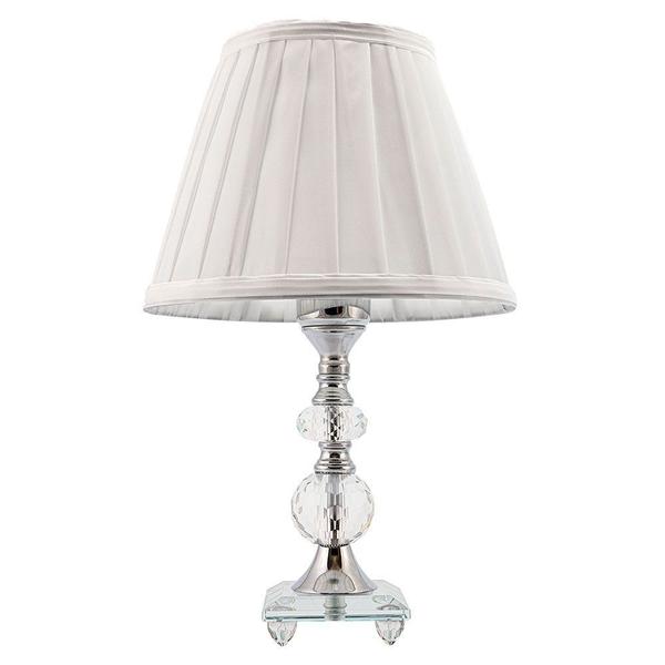 Imagem de Abajur Cristal Decoração Sala Quarto Mesa Decoração com Interruptor Cúpula Branca 35cm Ref. 181