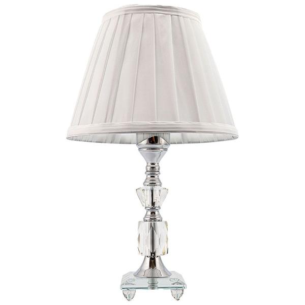 Imagem de Abajur Cristal Vidro Mesa Decoração para Sala Quarto com Cúpula Drapeada 35cm Ref. 182