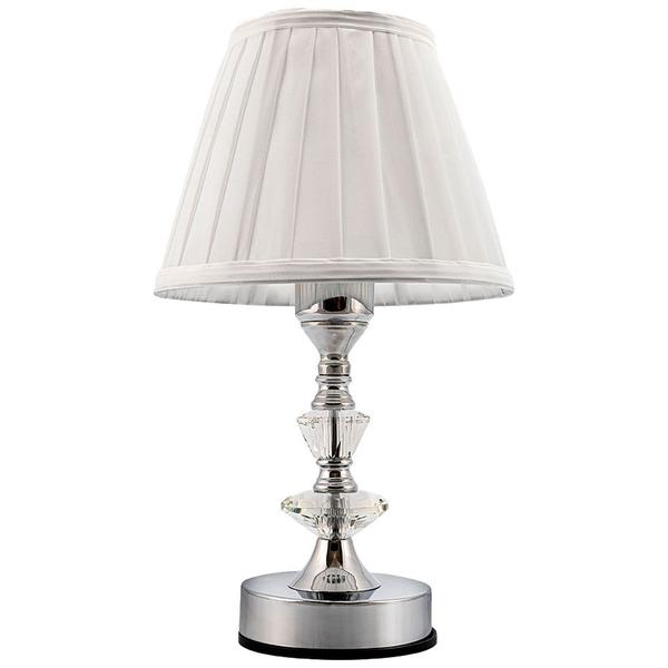 Imagem de Abajur Cristal Vidro Toque Mesa Decoração para Sala Quarto com Cúpula Drapeada 35cm Ref. 334