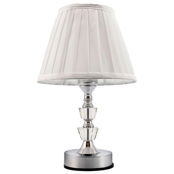 Imagem de Abajur Cristal Vidro Toque Mesa Decoração para Sala Quarto com Cúpula Drapeada 35cm Ref. 380