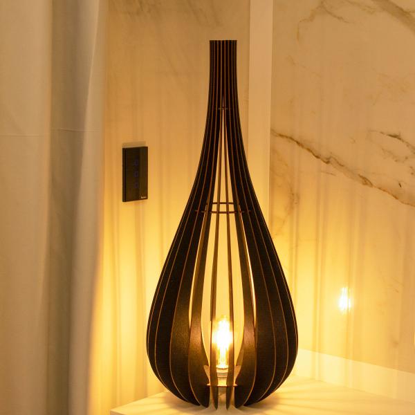 Imagem de Abajur De Chão Para Sala Decoração Grande Preto 70 Cm Luxo / 1 GOTA 75 PRETO