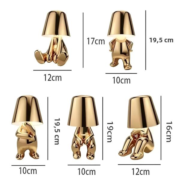 Imagem de Abajur de Mesa com LED Dourado - Decoração para Quarto, Café e Casa