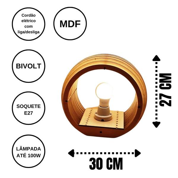 Imagem de Abajur de Mesa em MDF