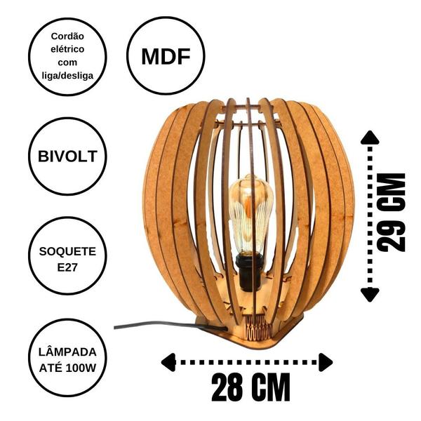 Imagem de Abajur de Mesa em MDF