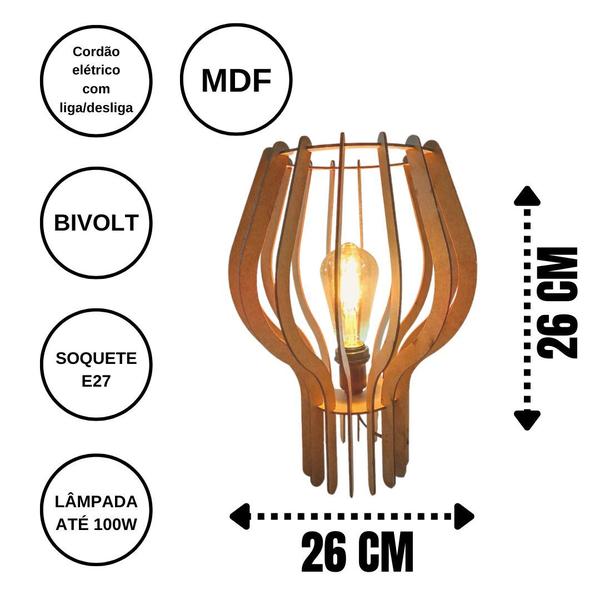 Imagem de Abajur de Mesa em MDF