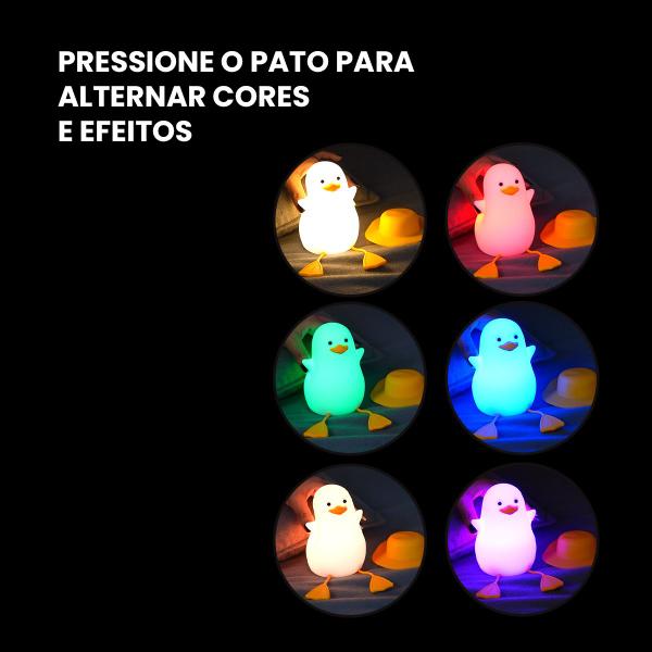 Imagem de Abajur De Mesa Luminária De Mesa Infantil Pato Silicone LED