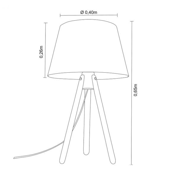 Imagem de Abajur de Mesa Trippé 1L Cúpula Madelustre