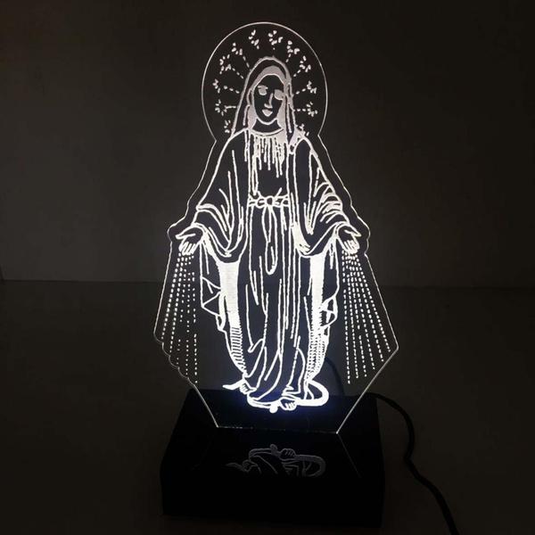 Imagem de Abajur e Luminária Nossa Senhora das Graças - Universo Acrílico