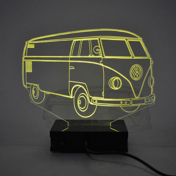 Imagem de Abajur e Luminária Perua Kombi de Acrílico Com LED Amarelo