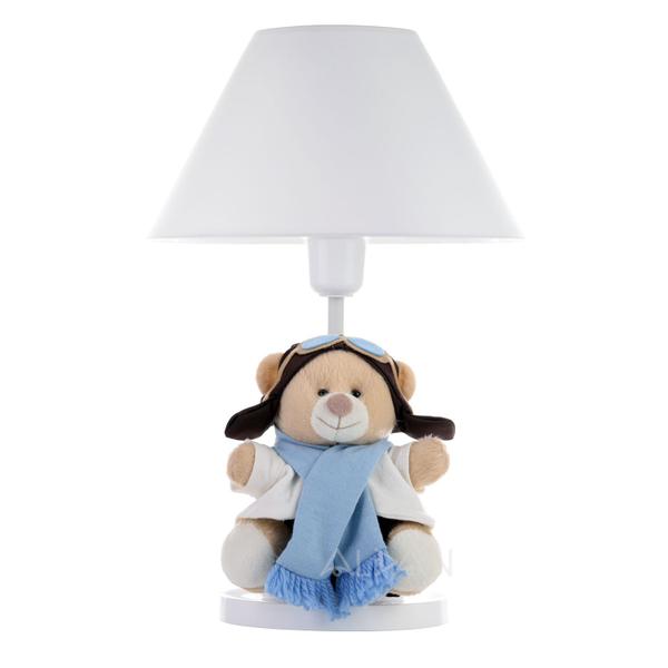 Abajur Infantil Bebê Luminária Ursinho Aviador Cúpula Branco - Aldan Imagem de Abajur Infantil Bebê Luminária Ursinho Aviador Cúpula Branco
