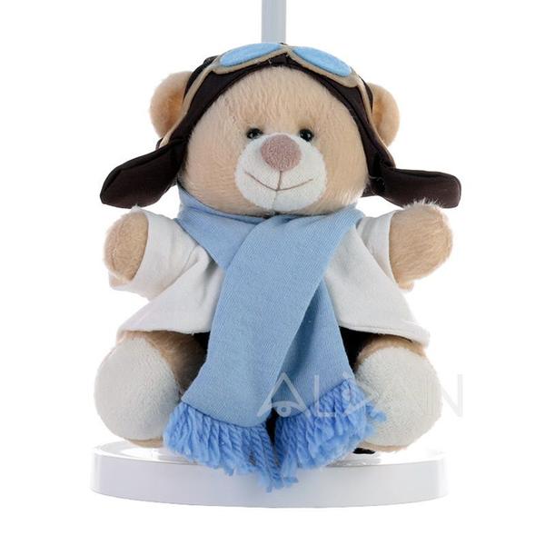 Abajur Infantil Bebê Luminária Ursinho Aviador Cúpula Branco - Aldan Imagem de Abajur Infantil Bebê Luminária Ursinho Aviador Cúpula Branco