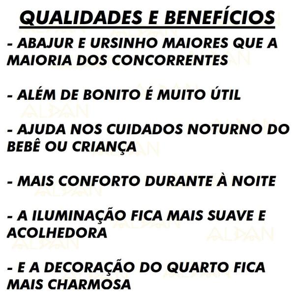 Abajur Infantil Bebê Luminária Ursinho Aviador Cúpula Branco - Aldan Imagem de Abajur Infantil Bebê Luminária Ursinho Aviador Cúpula Branco